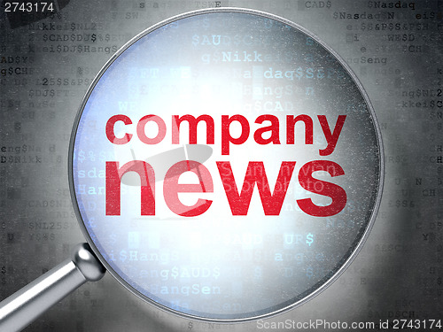 Image of News concept: Company News with optical glass