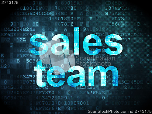 Image of Marketing concept: Sales Team on digital background
