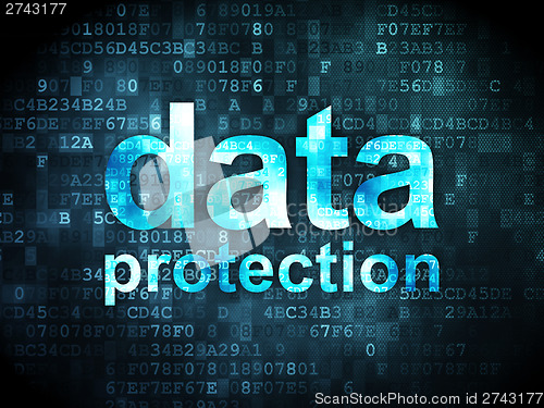 Image of Safety concept: Data Protection on digital background
