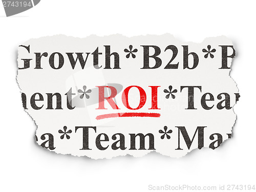 Image of Business concept: ROI on Paper background