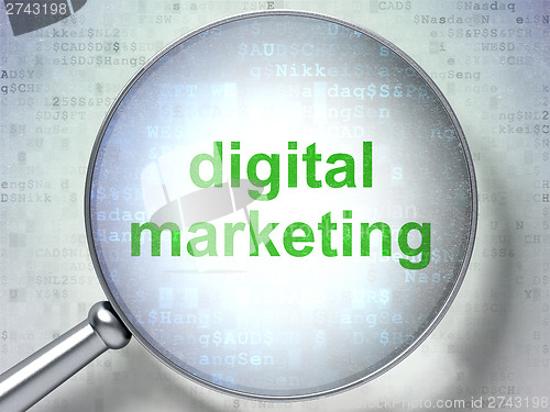 Image of Marketing concept: Digital Marketing with optical glass