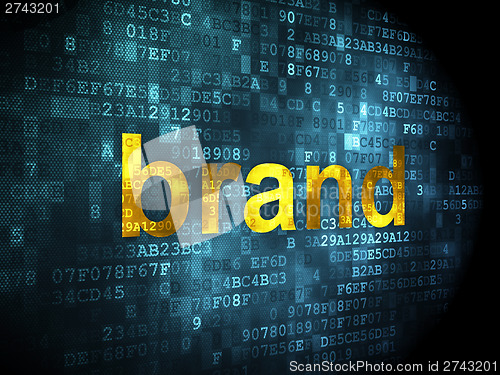 Image of Advertising concept: Brand on digital background