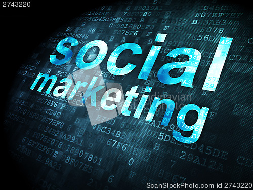 Image of Advertising concept: Social Marketing on digital background