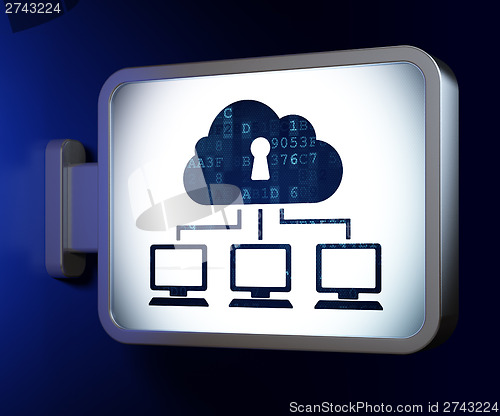 Image of Cloud networking concept: Cloud Network on billboard background