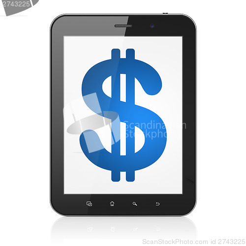 Image of Currency concept: Dollar on tablet pc computer