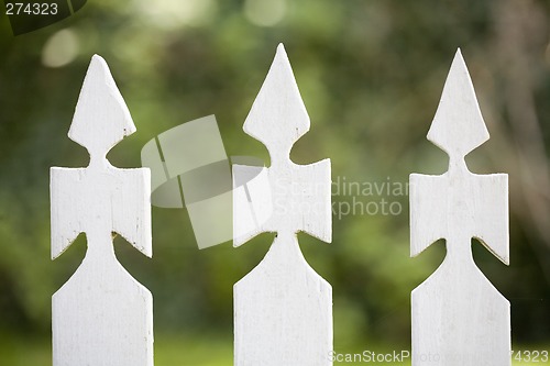 Image of Picket Fence and Green Background