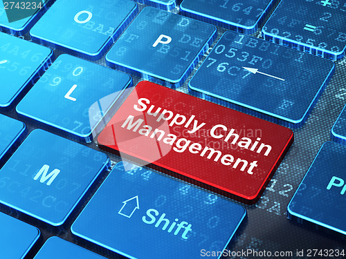 Image of Marketing concept: Supply Chain Management on computer keyboard