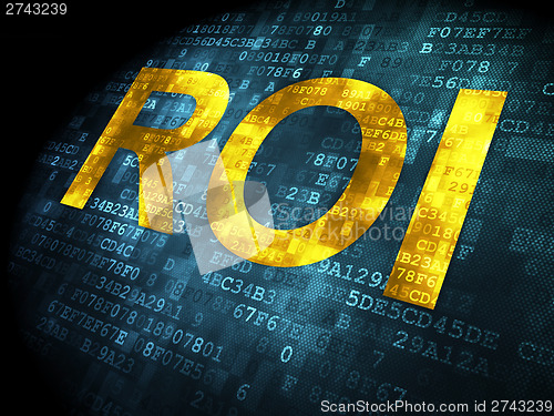 Image of Finance concept: ROI on digital background