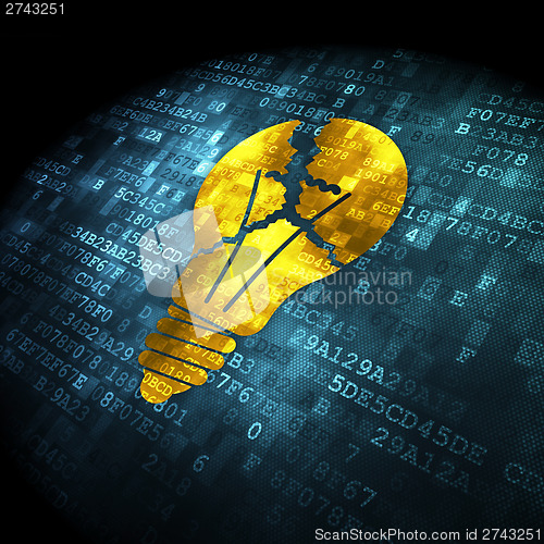 Image of Business concept: Light Bulb on digital background
