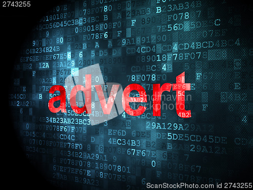 Image of Advertising concept: Advert on digital background