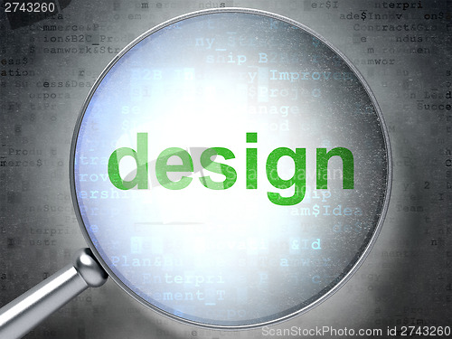 Image of Marketing concept: Design with optical glass