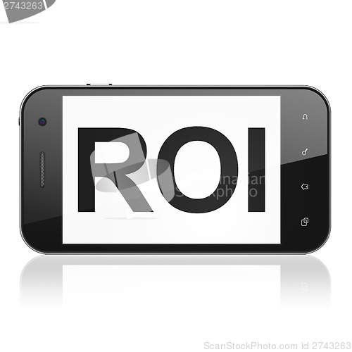 Image of Business concept: ROI on smartphone