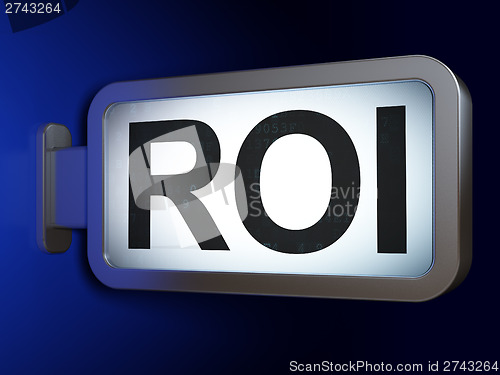 Image of Finance concept: ROI on billboard background