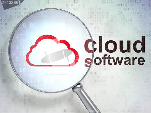 Image of Cloud computing concept: Cloud and Cloud Software with optical g