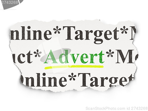 Image of Advertising concept: Advert on Paper background