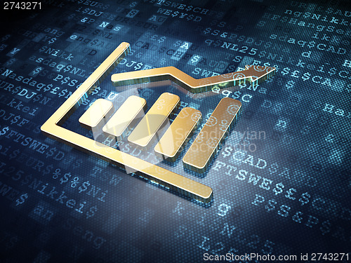 Image of Finance concept: Golden Growth Graph on digital background