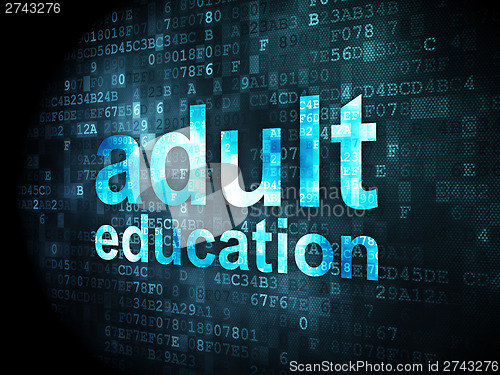 Image of Education concept: Adult Education on digital background