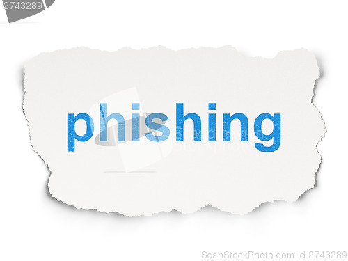 Image of Protection concept: Phishing on Paper background