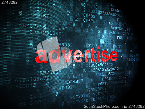 Image of Marketing concept: Advertise on digital background