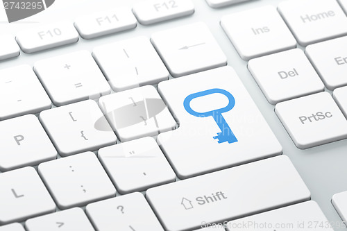 Image of Privacy concept: Key on computer keyboard background