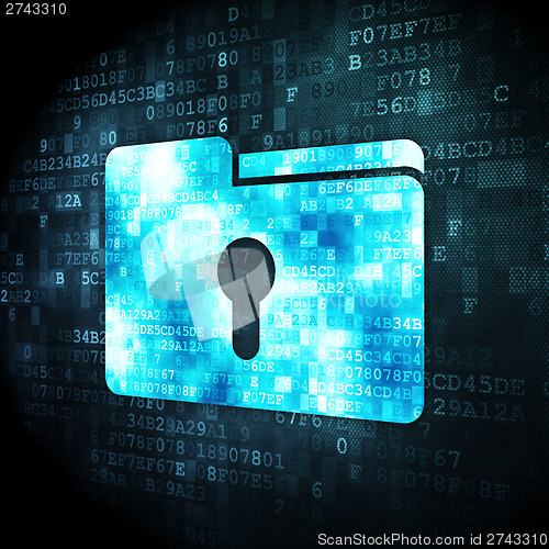 Image of Business concept: Folder With Keyhole on digital background