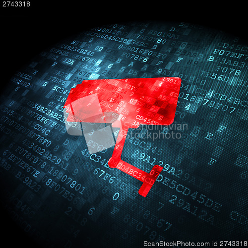 Image of Privacy concept: Cctv Camera on digital background