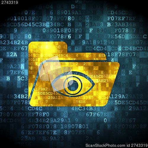 Image of Finance concept: Folder With Eye on digital background