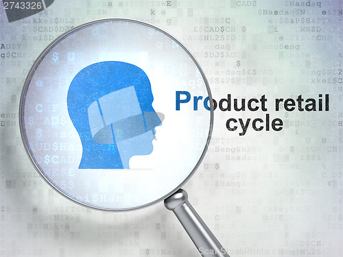 Image of Advertising concept: Head and Product retail Cycle with optical