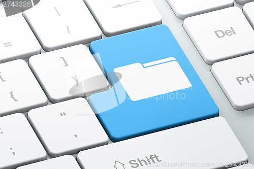 Image of Business concept: Folder on computer keyboard background