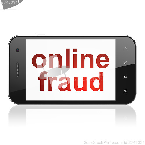 Image of Protection concept: Online Fraud on smartphone