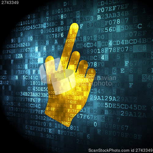 Image of Advertising concept: Mouse Cursor on digital background