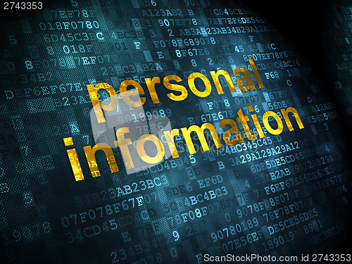 Image of Protection concept: Personal Information on digital background