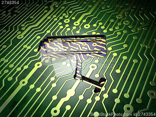 Image of Privacy concept: Cctv Camera on circuit board background