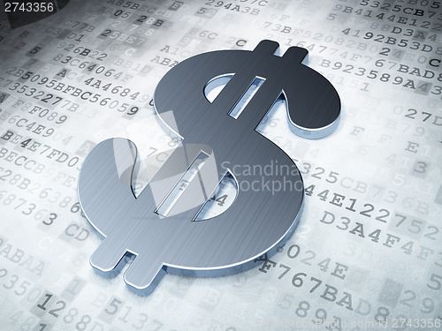 Image of Currency concept: Dollar on digital background