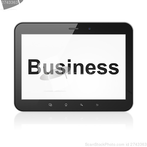 Image of Finance concept: Business on tablet pc computer