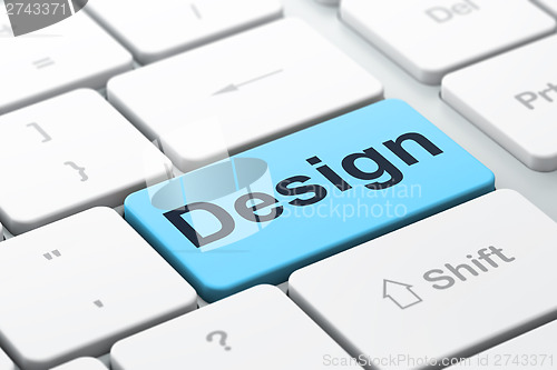Image of Advertising concept: Design on computer keyboard background