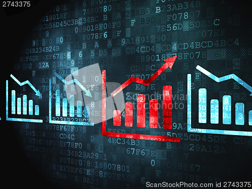 Image of Finance concept: Graph on digital background