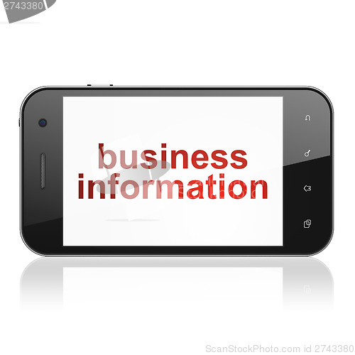 Image of Finance concept: Business Information on smartphone