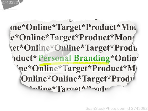 Image of Advertising concept: Personal Branding on Paper background