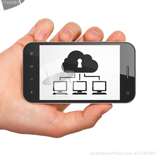 Image of Safety concept: Cloud Network on smartphone