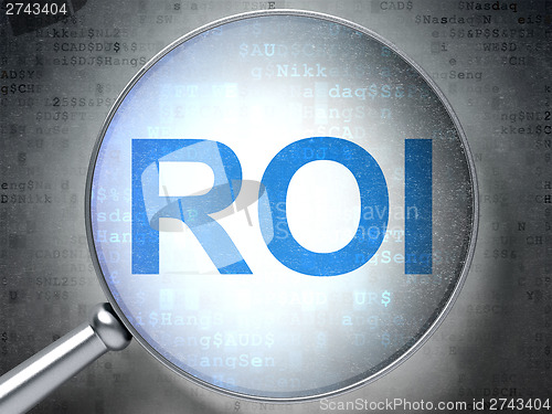 Image of Finance concept: ROI with optical glass