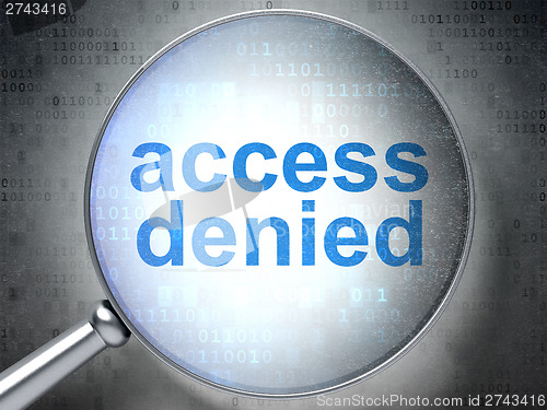 Image of Security concept: Access Denied with optical glass