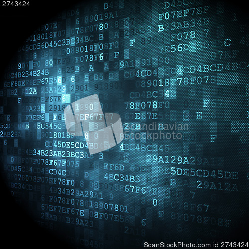 Image of Technology concept: hex-code digital background