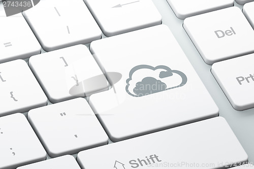 Image of Cloud computing concept: Cloud on computer keyboard background