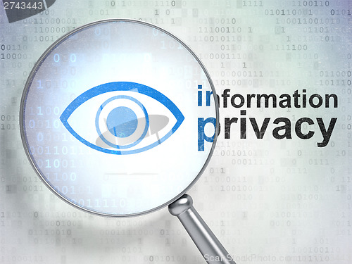 Image of Safety concept: Eye and Information Privacy with optical glass