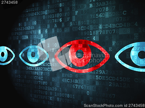 Image of Safety concept: Eye on digital background