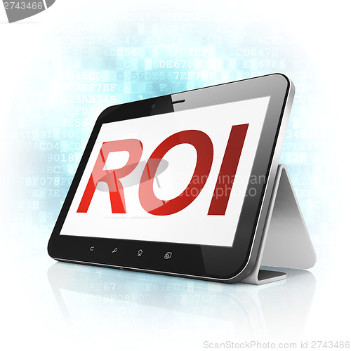 Image of Business concept: ROI on tablet pc computer