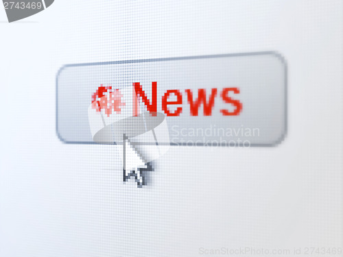 Image of News concept: News and Finance Symbol on digital button backgrou