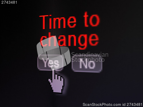 Image of Time concept: Time to Change on digital computer screen