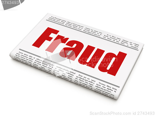 Image of Protection news concept: newspaper headline Fraud